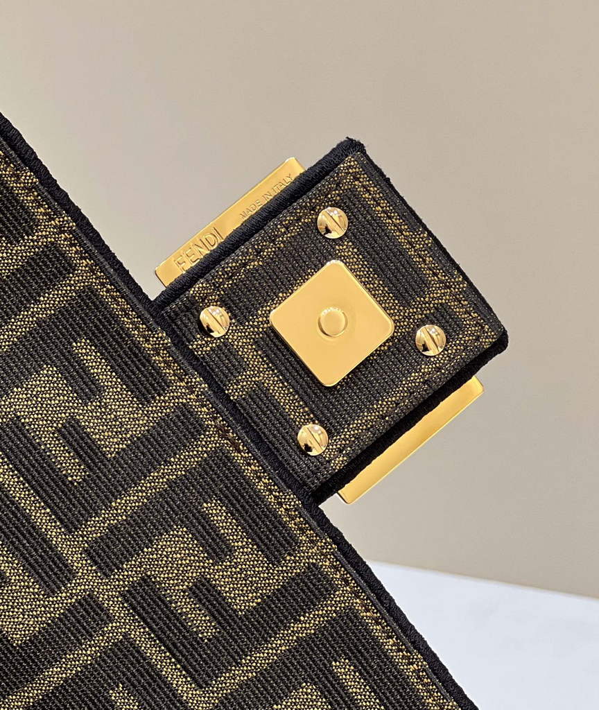 Fendi 8BR600 Baguette Jacquard FF fabric bag Brown - Default Title - View 7