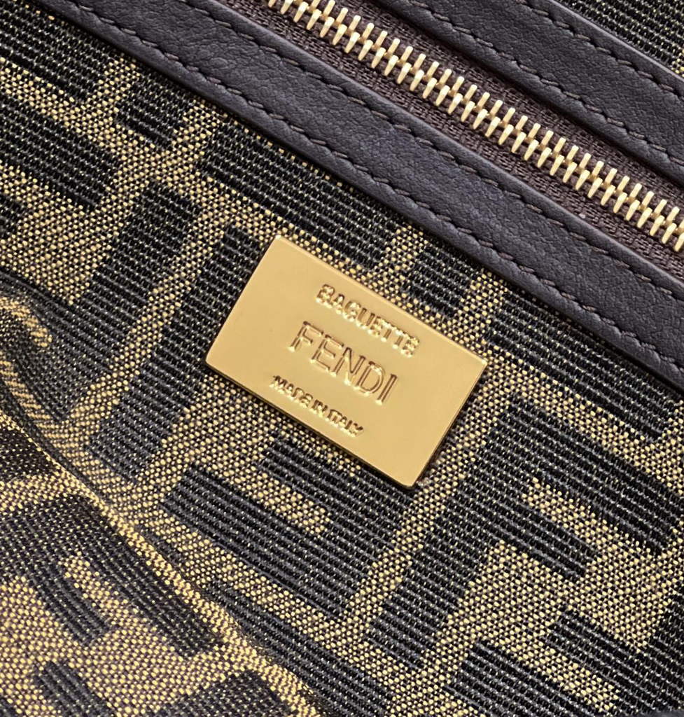 Fendi 8BR600 Baguette Jacquard FF fabric bag Brown - Default Title - View 8