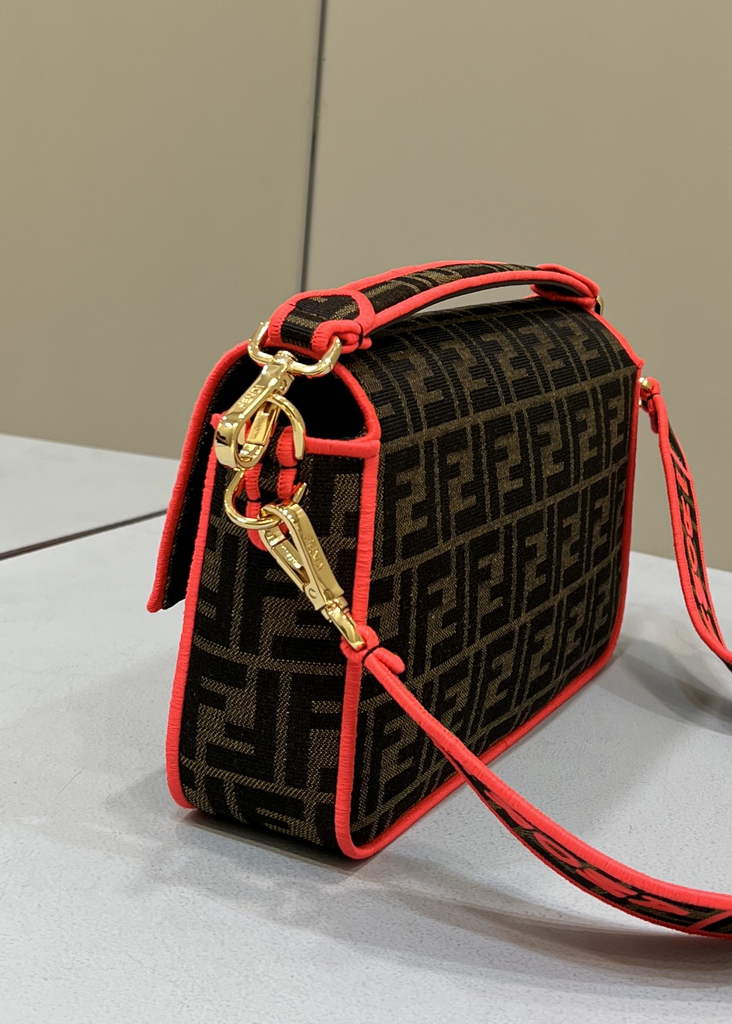 Fendi 8BR600 Baguette Jacquard FF fabric bag Red - Default Title - View 4
