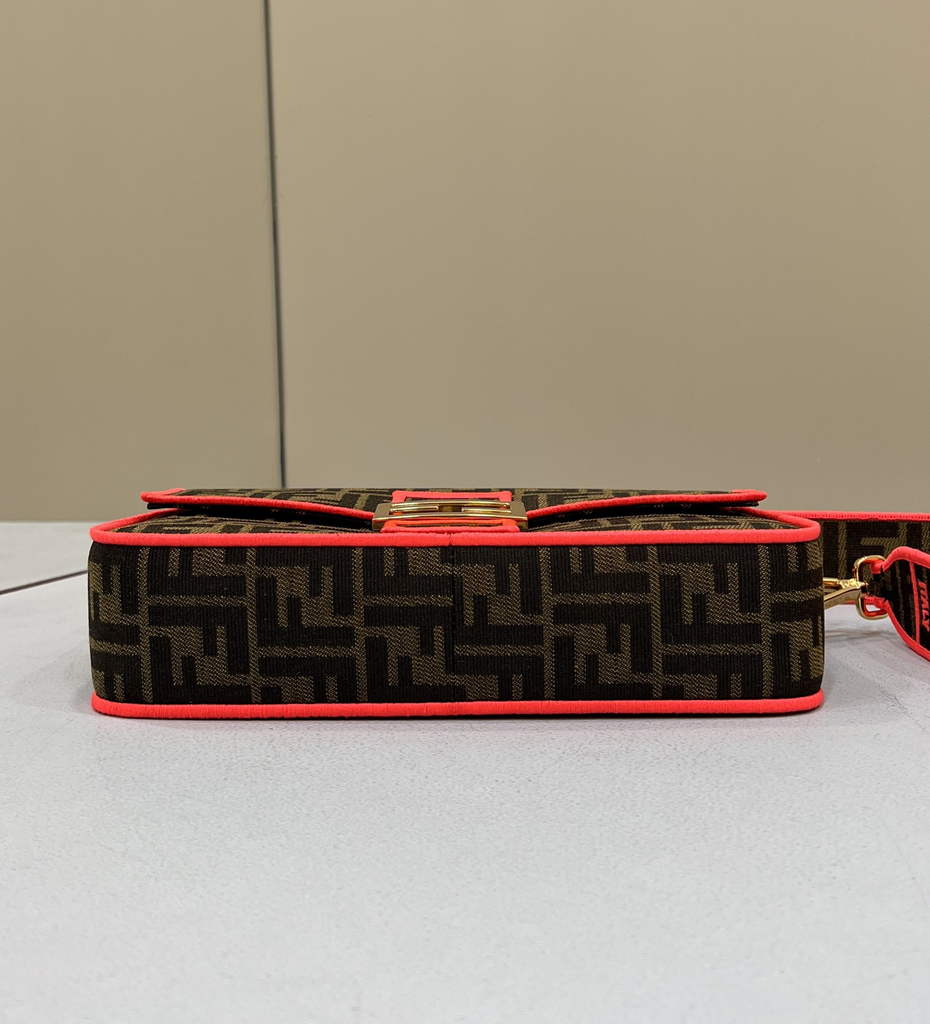 Fendi 8BR600 Baguette Jacquard FF fabric bag Red - Default Title - View 5