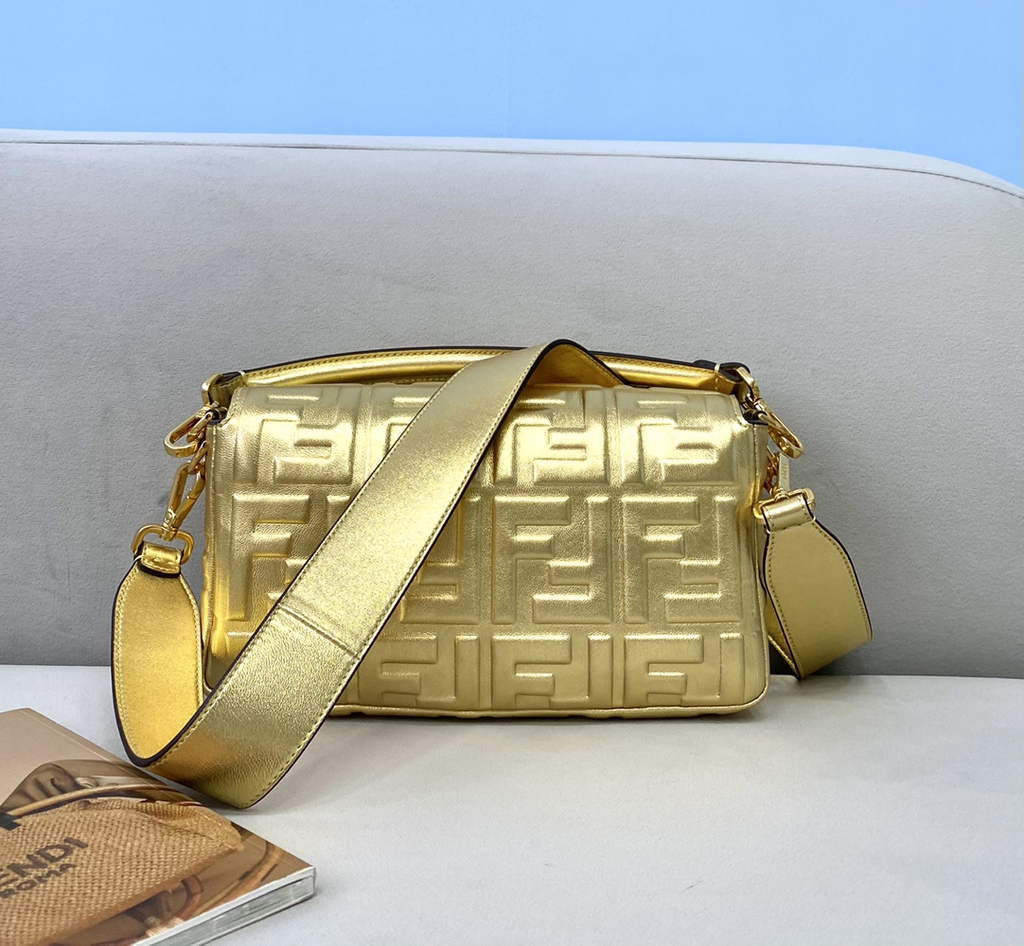 Fendi 8BR600 Baguette Gold leather bag - Default Title - View 2