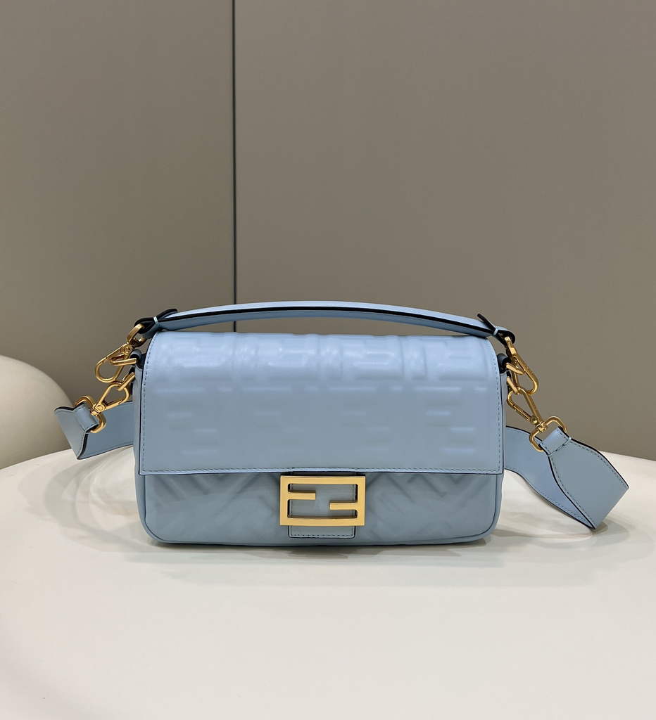 Fendi 8BR600 Baguette Light Blue leather bag - Default Title - View 2