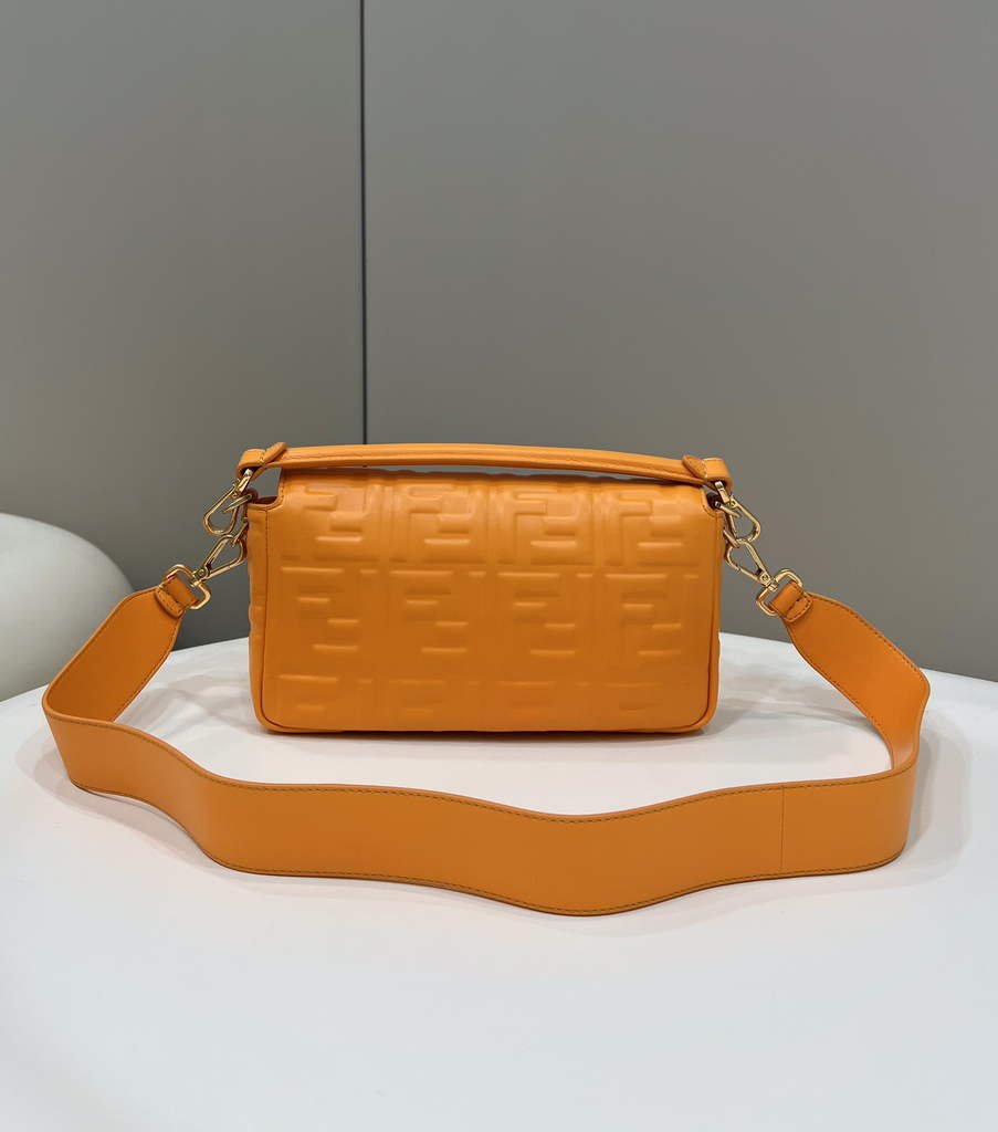 Fendi 8BR600 Baguette Orange leather bag - Default Title - View 3