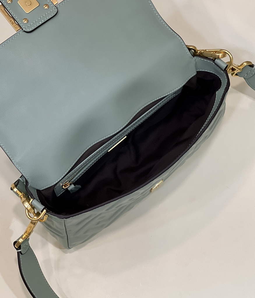 Fendi 8BR600 Baguette Light Blue leather bag - Default Title - View 8