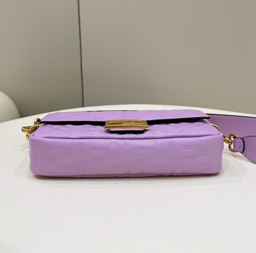Fendi 8BR600 Baguette Purple leather bag - Default Title - View 3