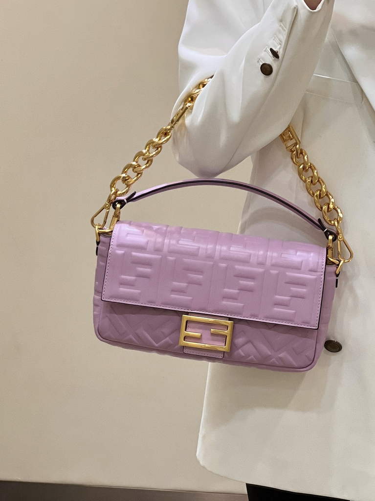 Fendi 8BR600 Baguette Purple leather bag - Default Title - View 10