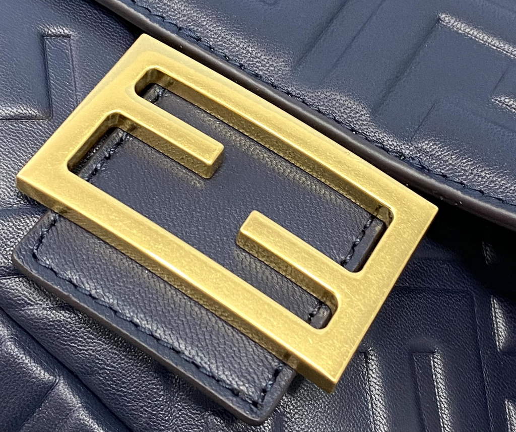 Fendi 8BR600 Baguette Navy Blue leather bag - Default Title - View 4