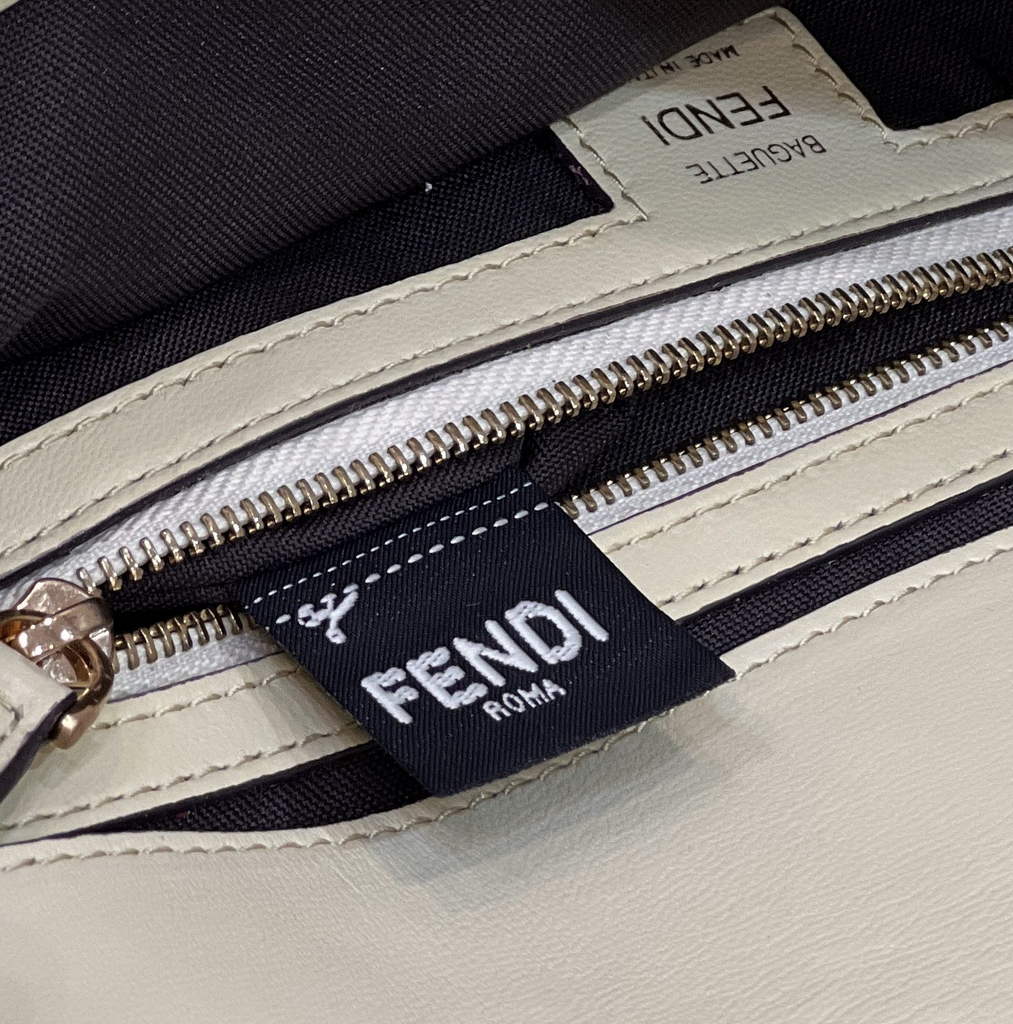 Fendi 8BR600 Baguette Beige nappa leather bag - Default Title - View 8
