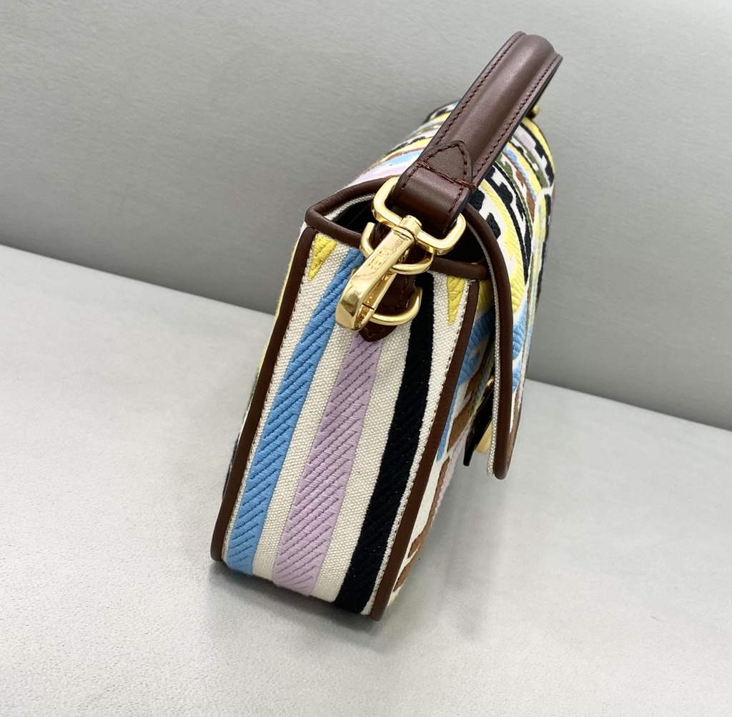 Fendi 8BR600 Baguette Multicolor FF Beige canvas bag - Default Title - View 3