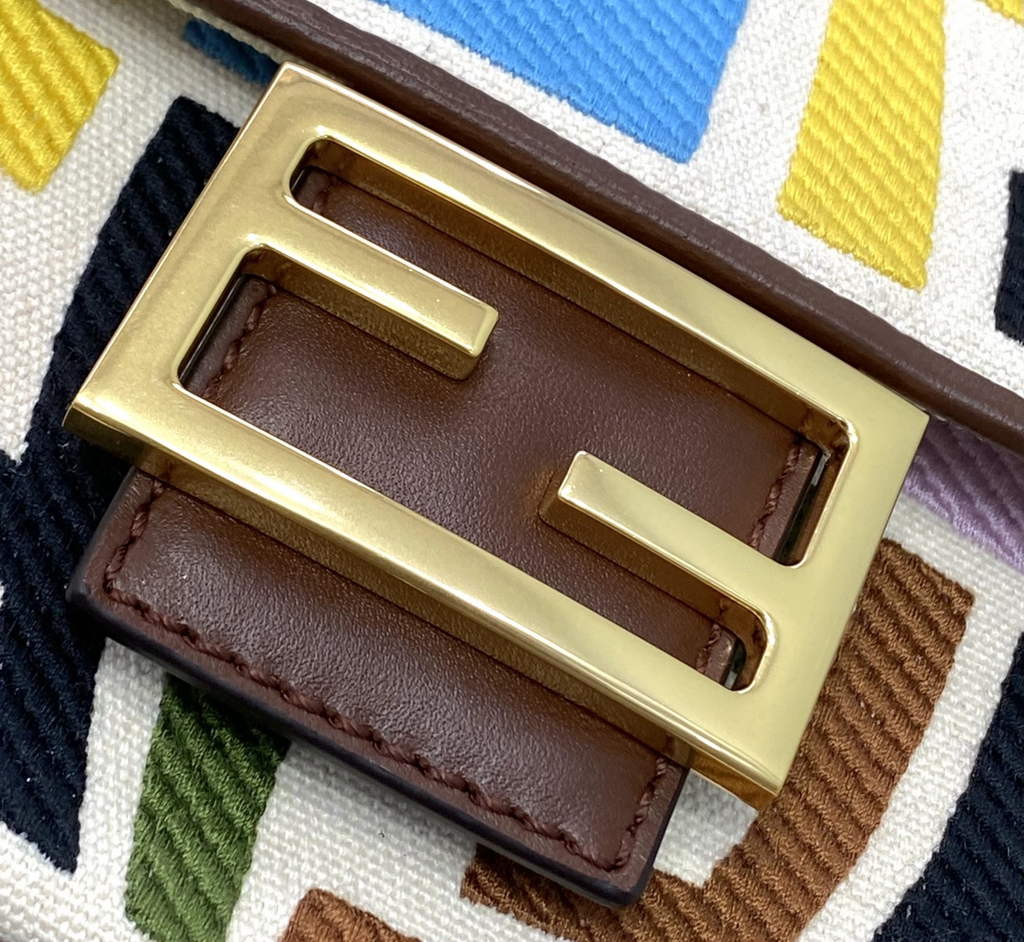Fendi 8BR600 Baguette Multicolor FF Beige canvas bag - Default Title - View 5