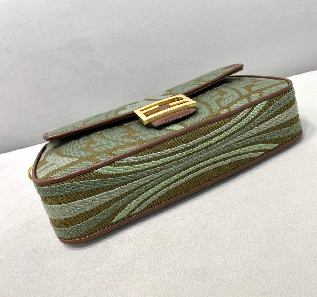 Fendi 8BR600 Baguette Multicolor FF canvas bag Green - Default Title - View 4