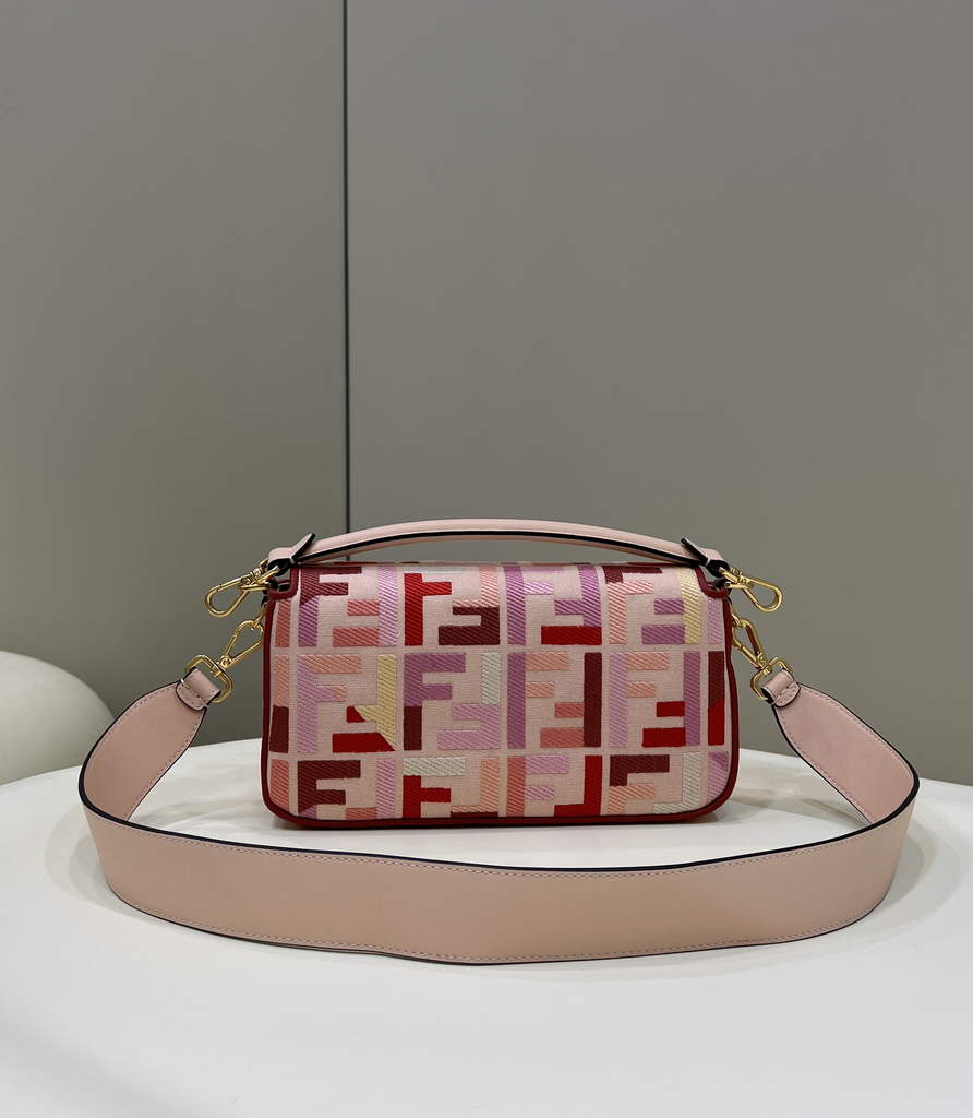 Fendi 8BR600 Baguette Multicolor FF canvas bag Pink - Default Title - View 2