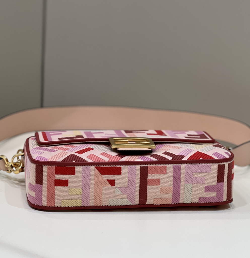 Fendi 8BR600 Baguette Multicolor FF canvas bag Pink - Default Title - View 5