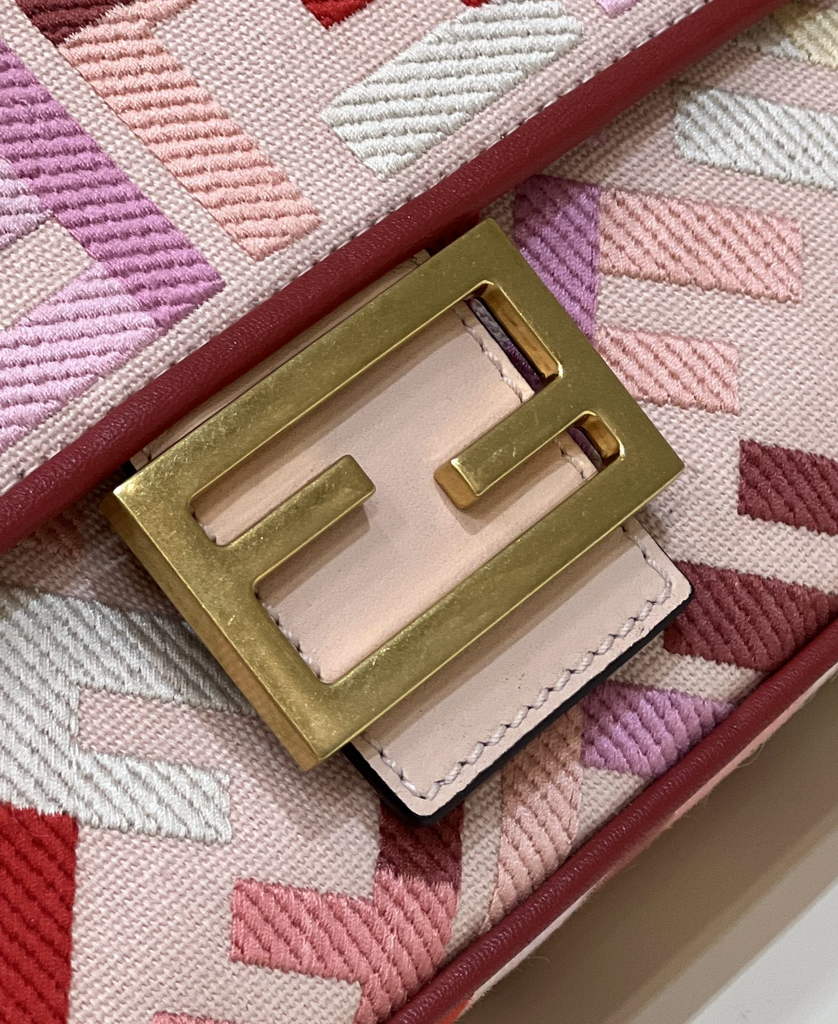 Fendi 8BR600 Baguette Multicolor FF canvas bag Pink - Default Title - View 6