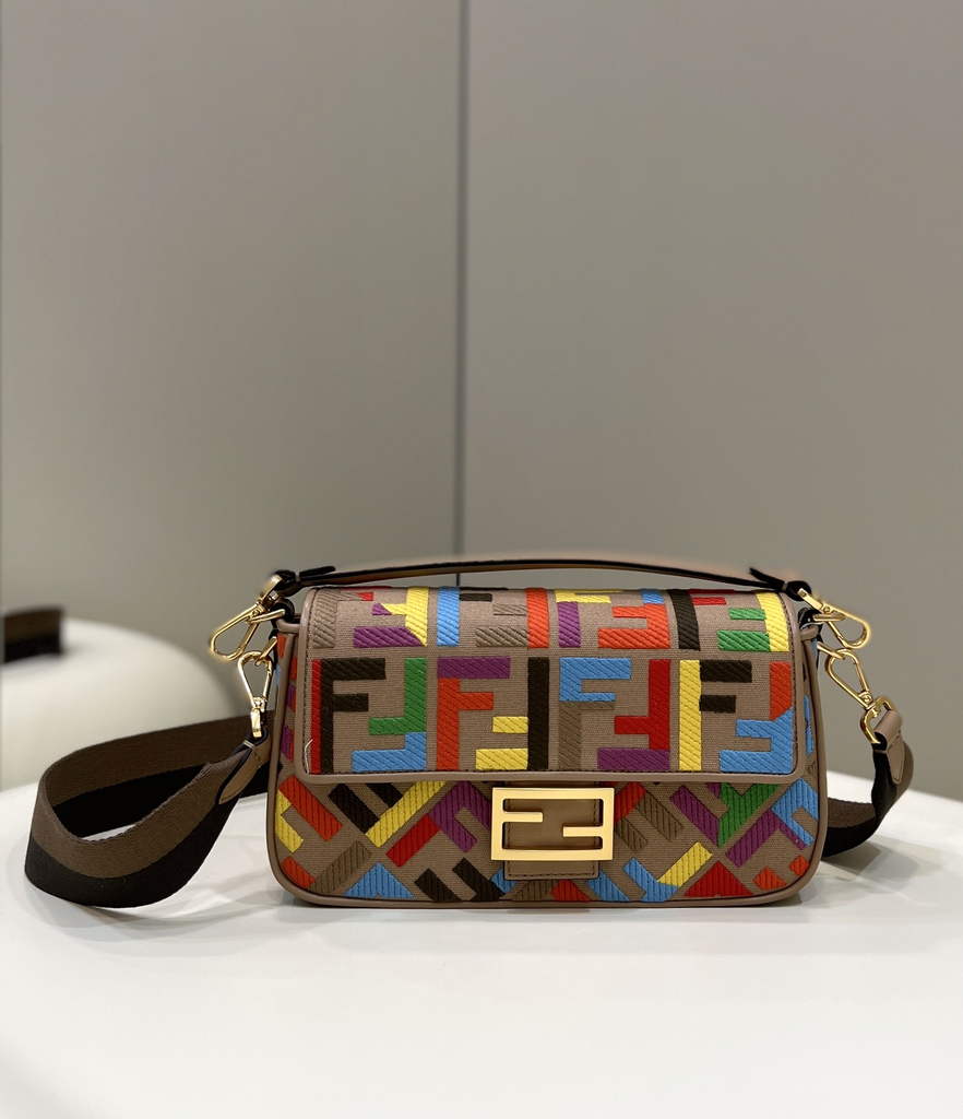 Fendi 8BR600 Baguette Multicolor FF canvas bag - Default Title - View 1