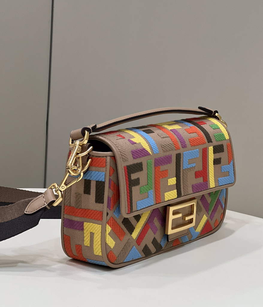 Fendi 8BR600 Baguette Multicolor FF canvas bag - Default Title - View 3
