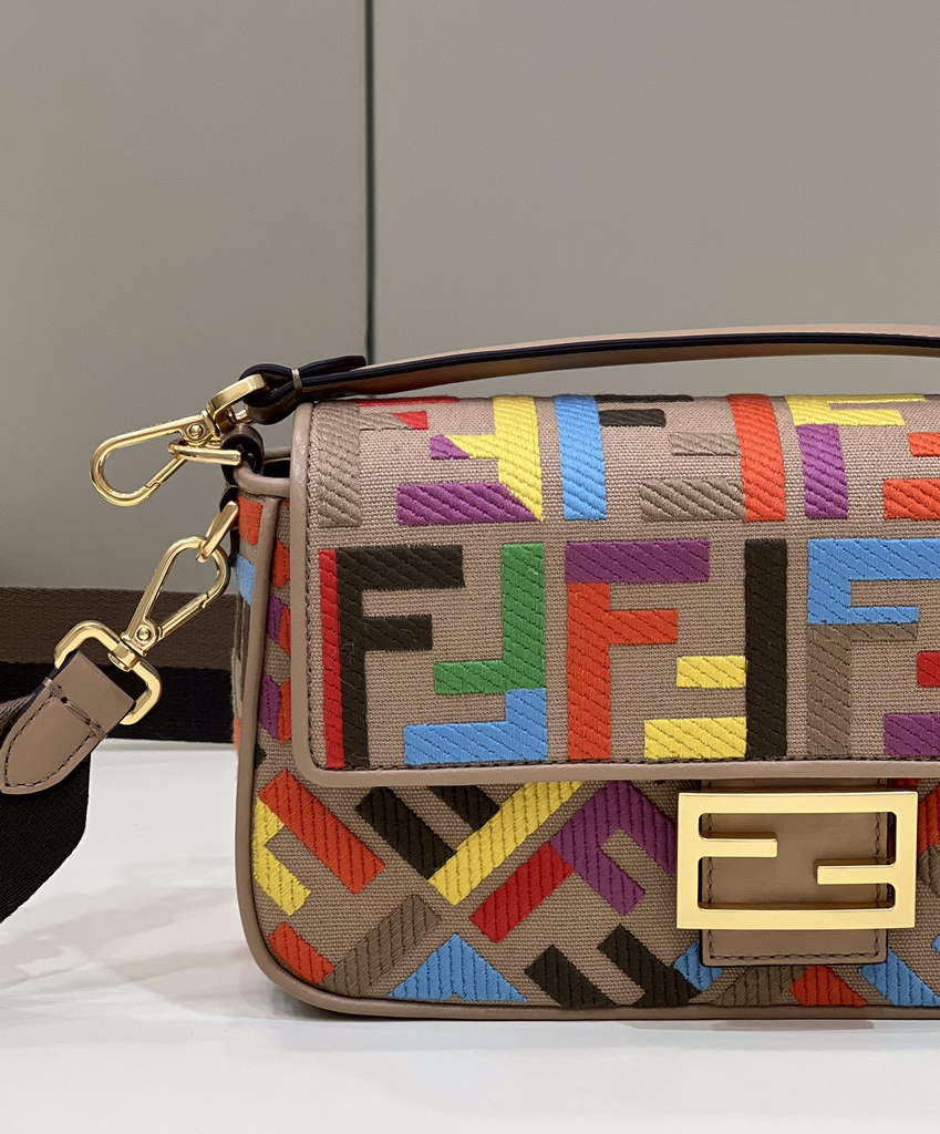 Fendi 8BR600 Baguette Multicolor FF canvas bag - Default Title - View 5