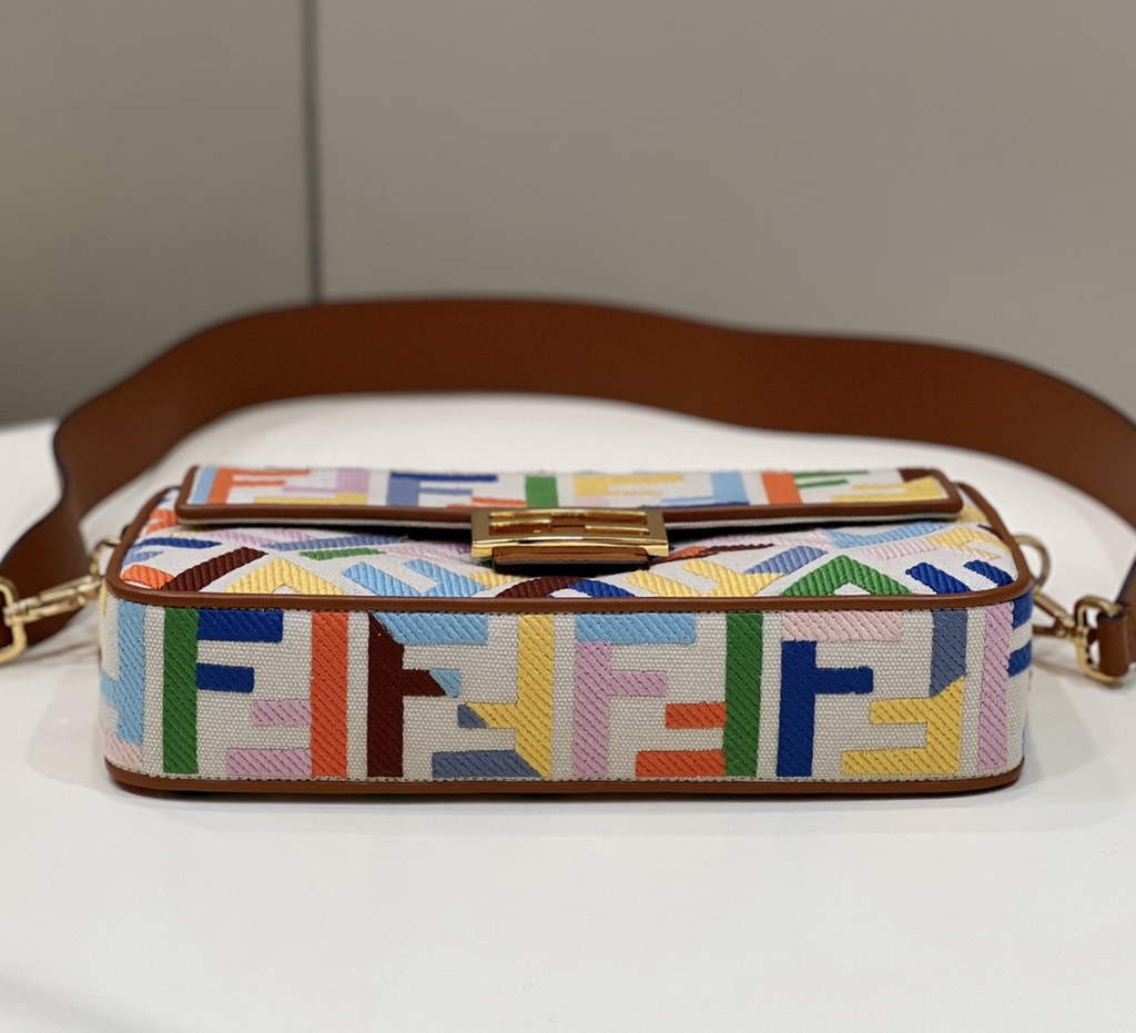 Fendi 8BR600 Baguette Multicolor FF canvas bag Beige - Default Title - View 4