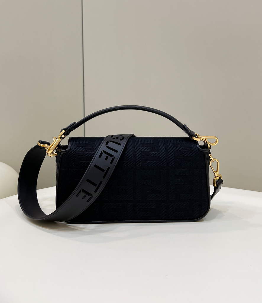 Fendi 8BR600 Baguette Black FF canvas bag - Default Title - View 2