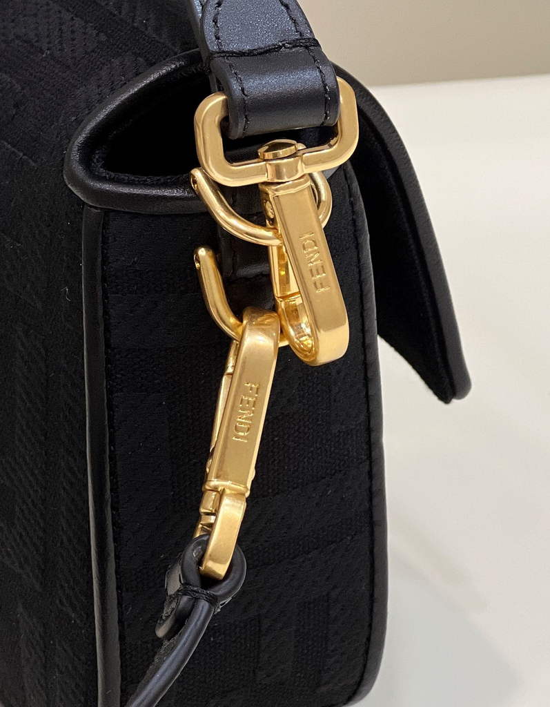 Fendi 8BR600 Baguette Black FF canvas bag - Default Title - View 5