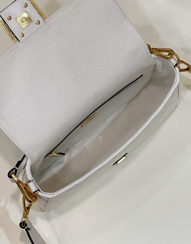 Fendi 8BR600 Baguette White FF canvas bag - Default Title - View 9