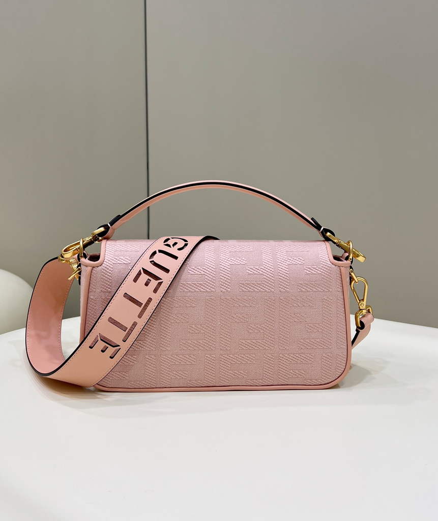 Fendi 8BR600 Baguette Pink FF canvas bag - Default Title - View 2