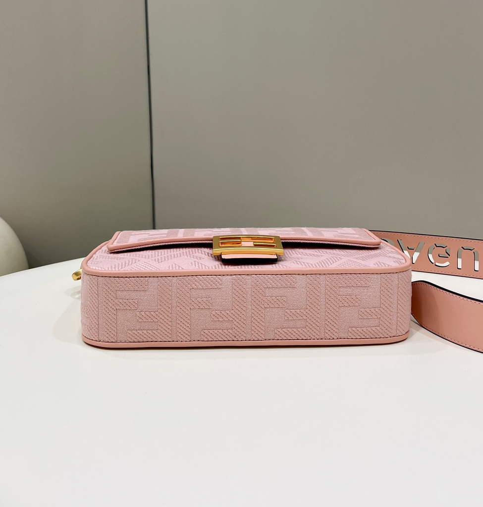 Fendi 8BR600 Baguette Pink FF canvas bag - Default Title - View 3