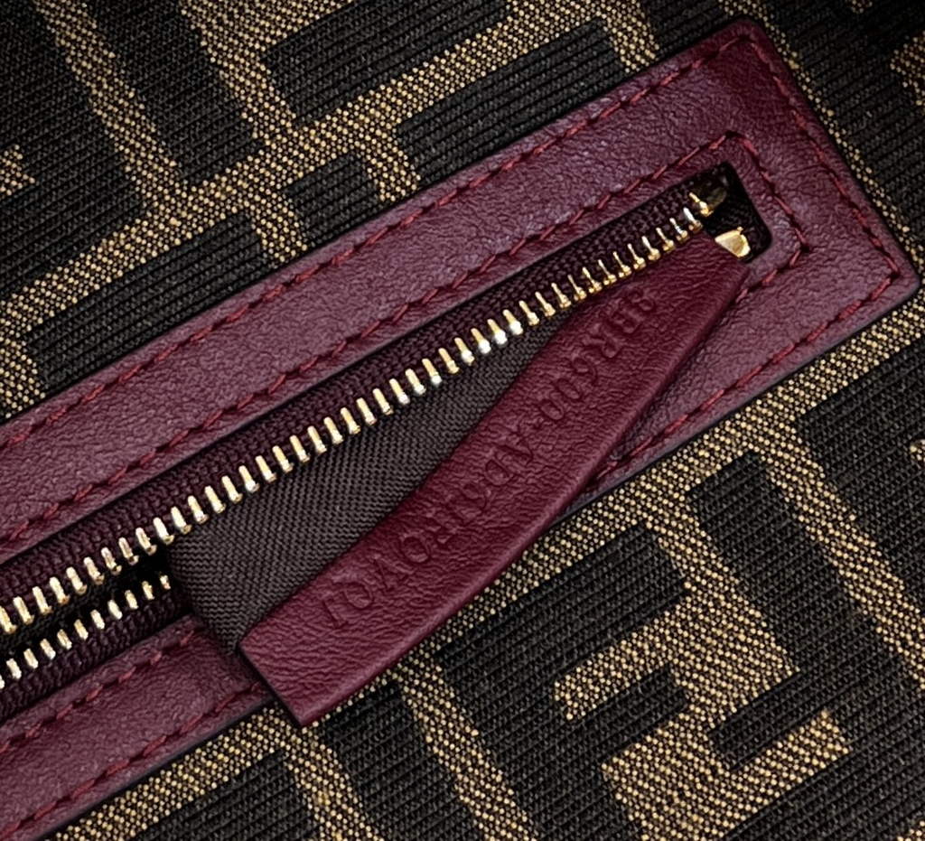 Fendi 8BR600 Baguette Wine Red raffia with crocheted FF - Default Title - View 9