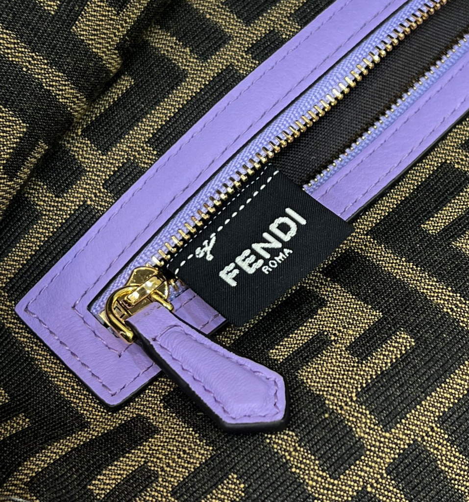 Fendi 8BR600 Baguette Purple raffia with crocheted FF - Default Title - View 7