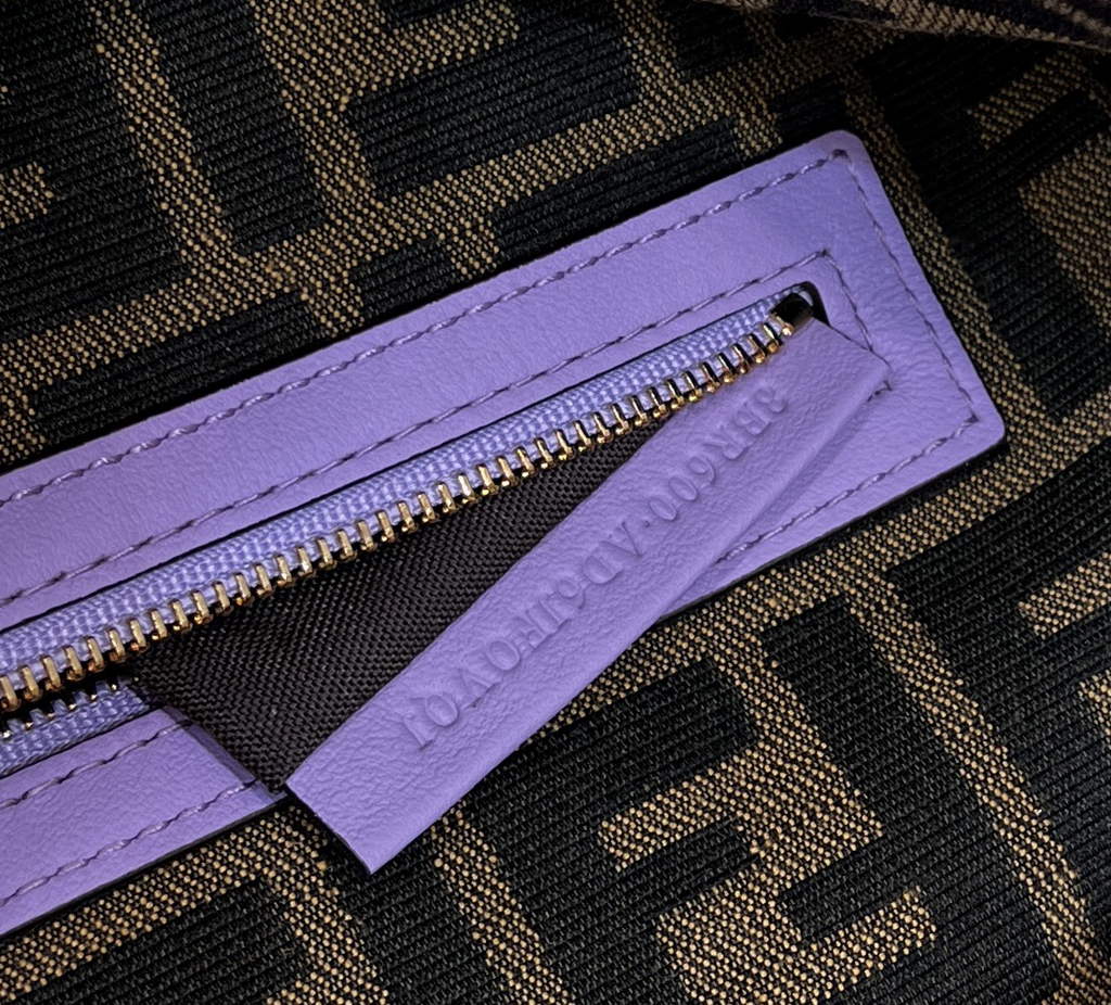 Fendi 8BR600 Baguette Purple raffia with crocheted FF - Default Title - View 8