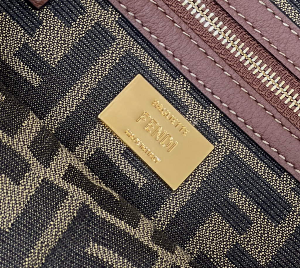 Fendi 8BR600 Baguette Dark Beige raffia with crocheted FF - Default Title - View 6