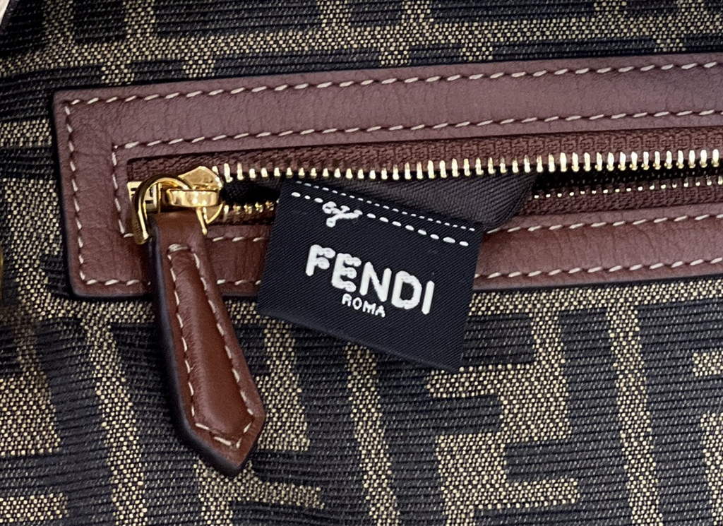 Fendi 8BR600 Baguette Dark Beige raffia with crocheted FF - Default Title - View 7