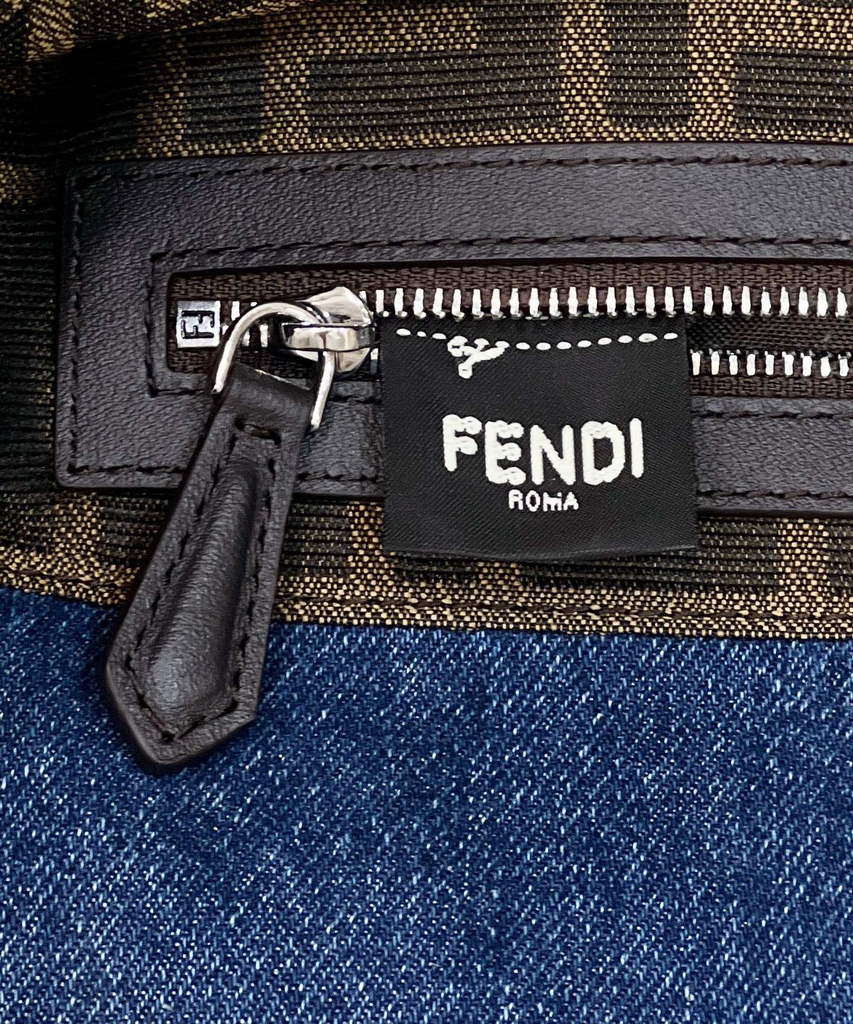 Fendi 8BR600 Baguette Re-Edition bag in blue denim - Default Title - View 8