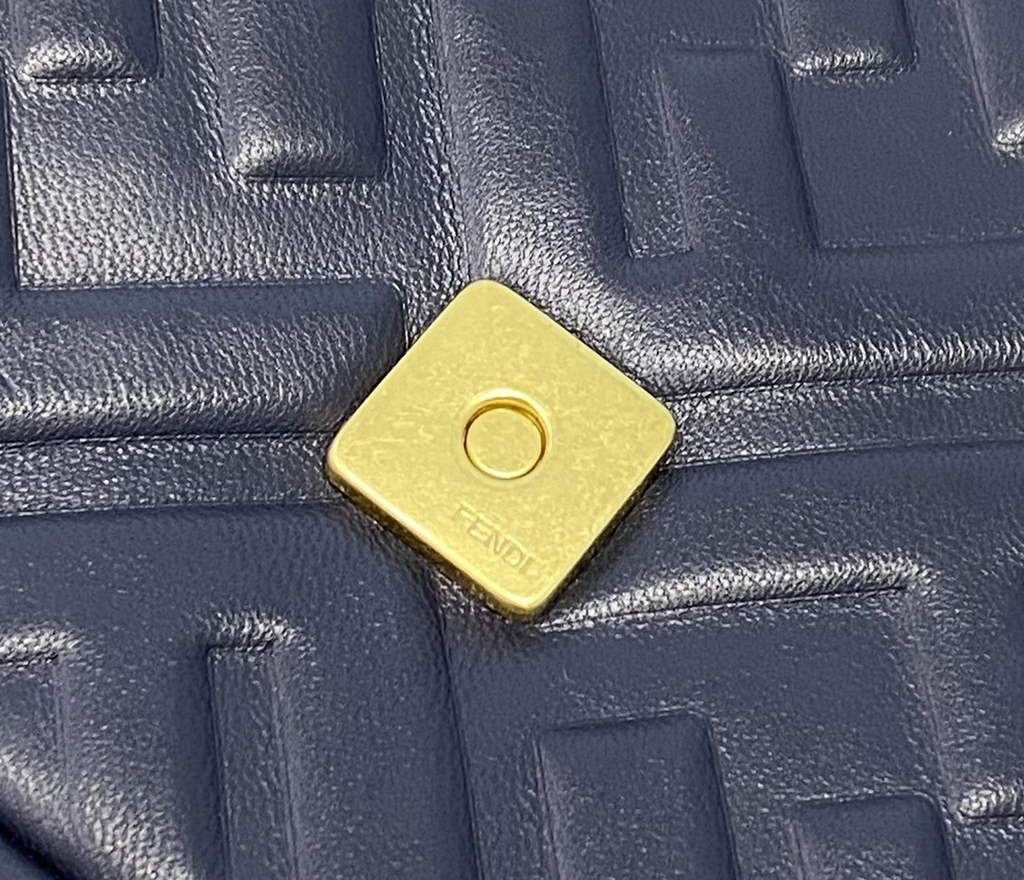 Fendi 8BR771 Baguette Large Navy Blue leather bag - Default Title - View 6