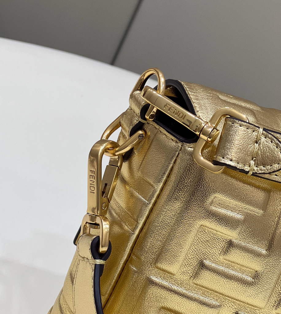 Fendi 8BR771 Baguette Large Gold leather bag - Default Title - View 5