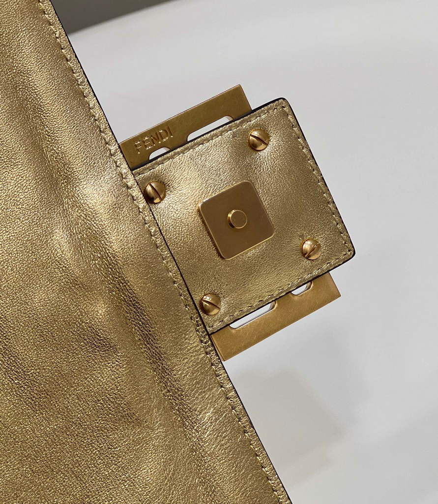 Fendi 8BR771 Baguette Large Gold leather bag - Default Title - View 7