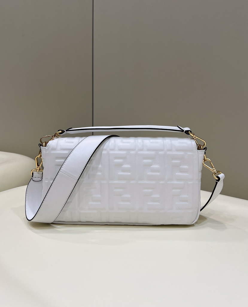 Fendi 8BR771 Baguette Large White leather bag - Default Title - View 2