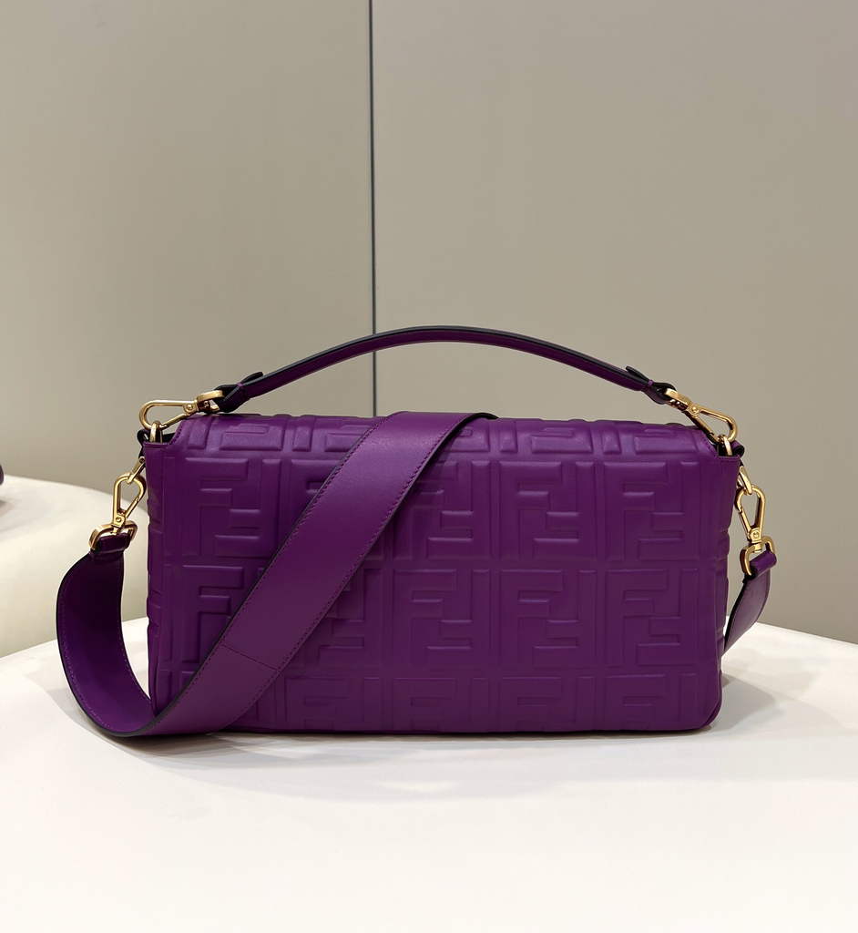 Fendi 8BR771 Baguette Large Purple leather bag - Default Title - View 2