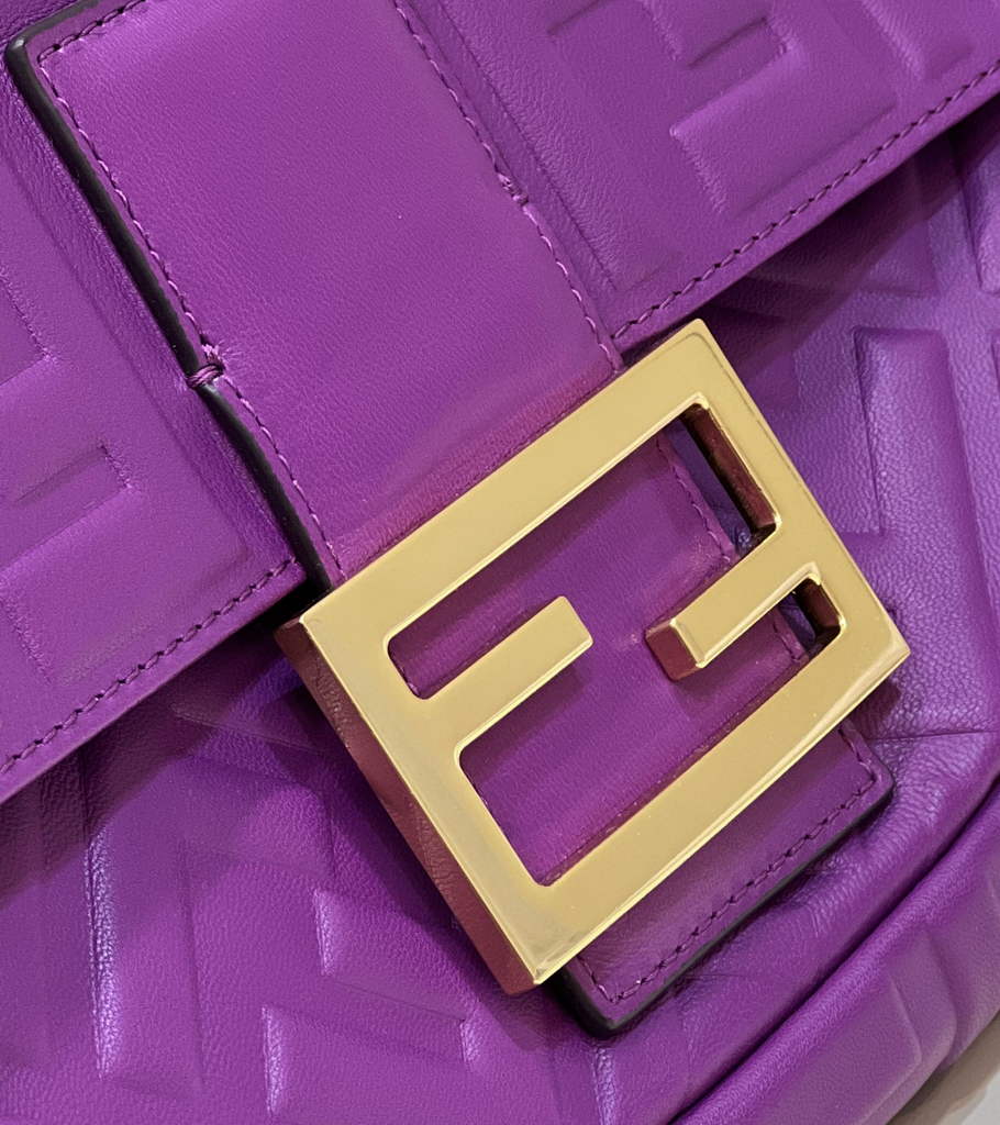 Fendi 8BR771 Baguette Large Purple leather bag - Default Title - View 3
