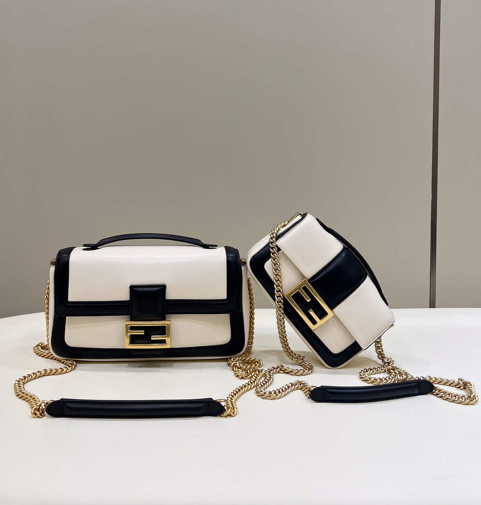 Fendi 8BR783 Baguette Chain White nappa leather bag - Default Title - View 1