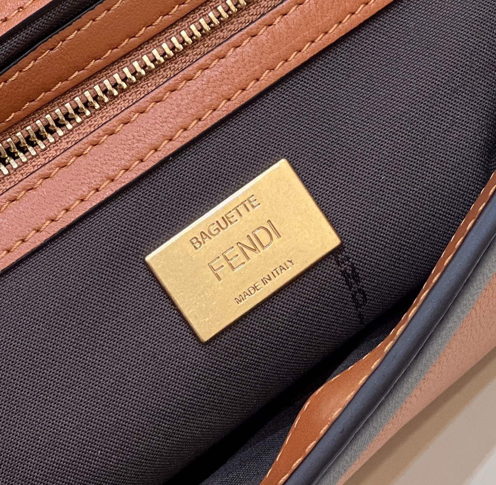 Fendi 8BR783 Baguette Chain Brown nappa leather bag - Default Title - View 6