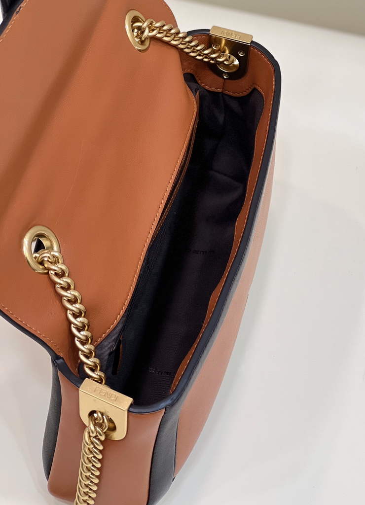 Fendi 8BR783 Baguette Chain Brown nappa leather bag - Default Title - View 10