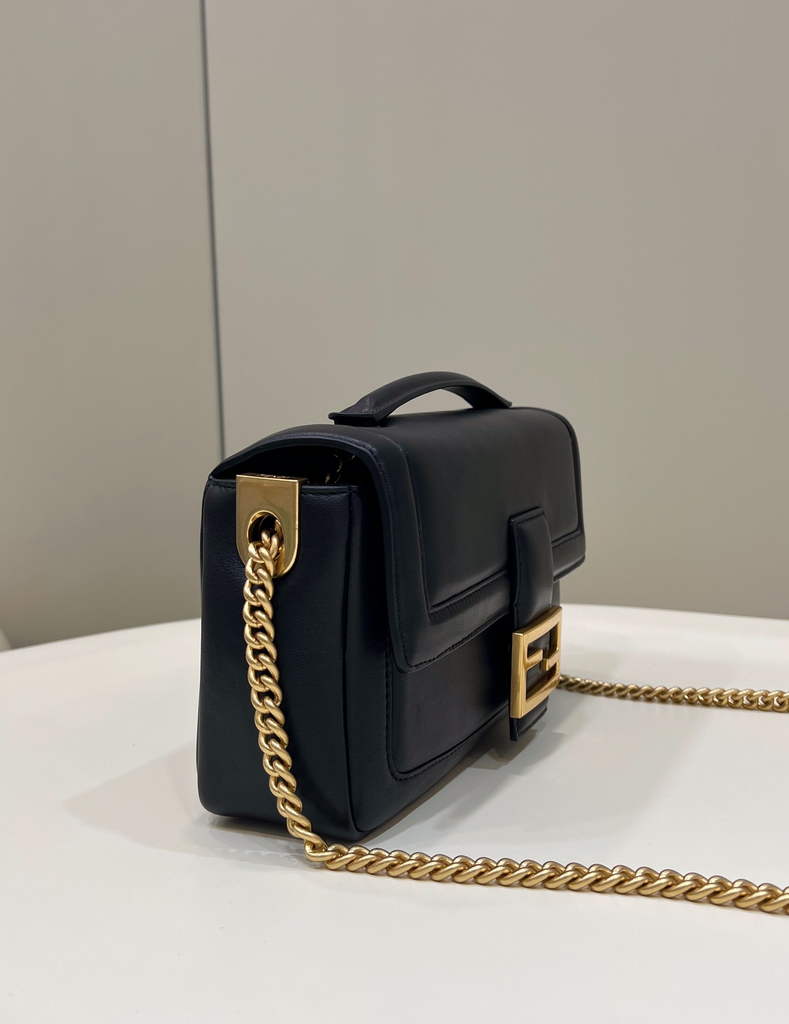 Fendi 8BR783 Baguette Chain Black nappa leather bag - Default Title - View 4