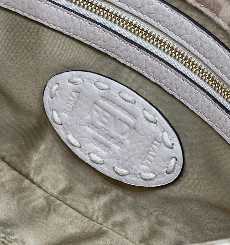 Fendi 8BR792 Baguette 1997 Beige FF wool bag - Default Title - View 6