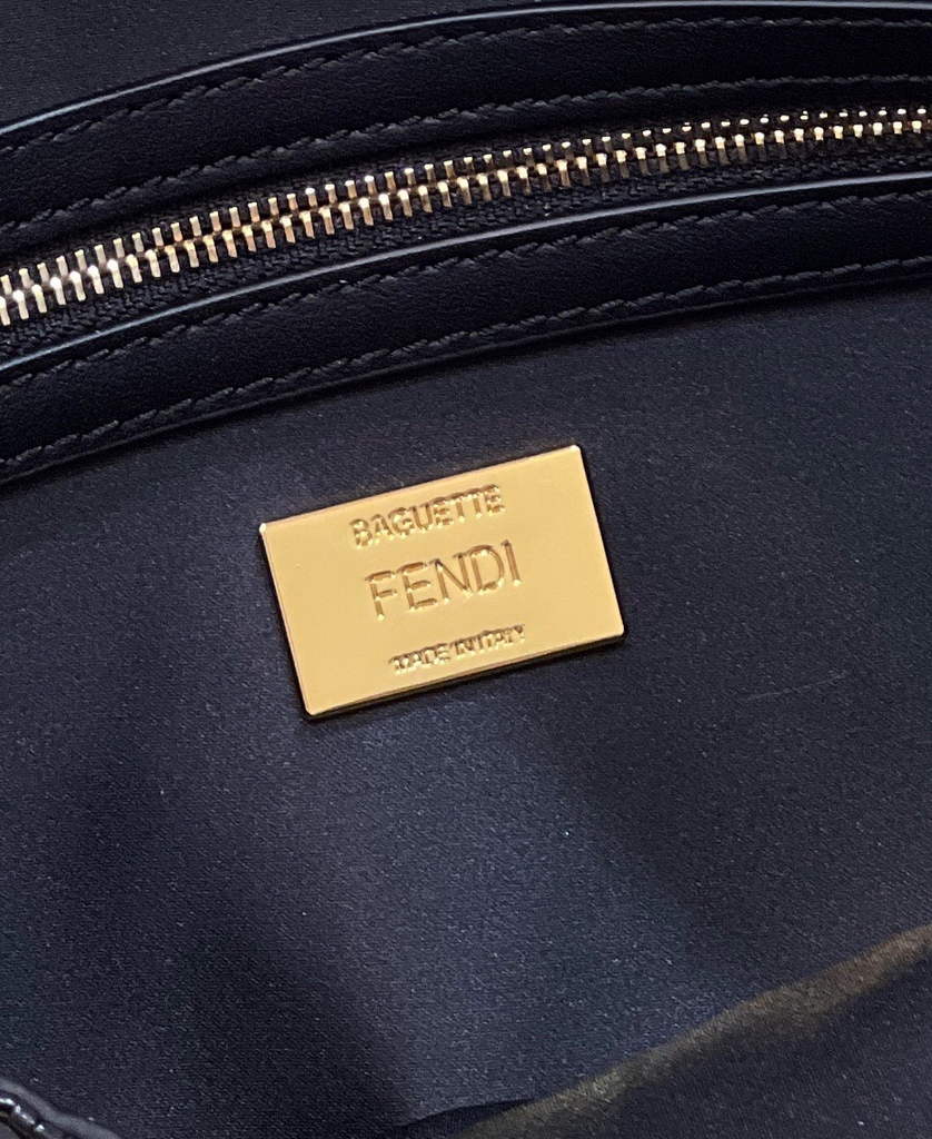Fendi 8BR792 Baguette 1997 Black leather and sequinned bag - Default Title - View 8