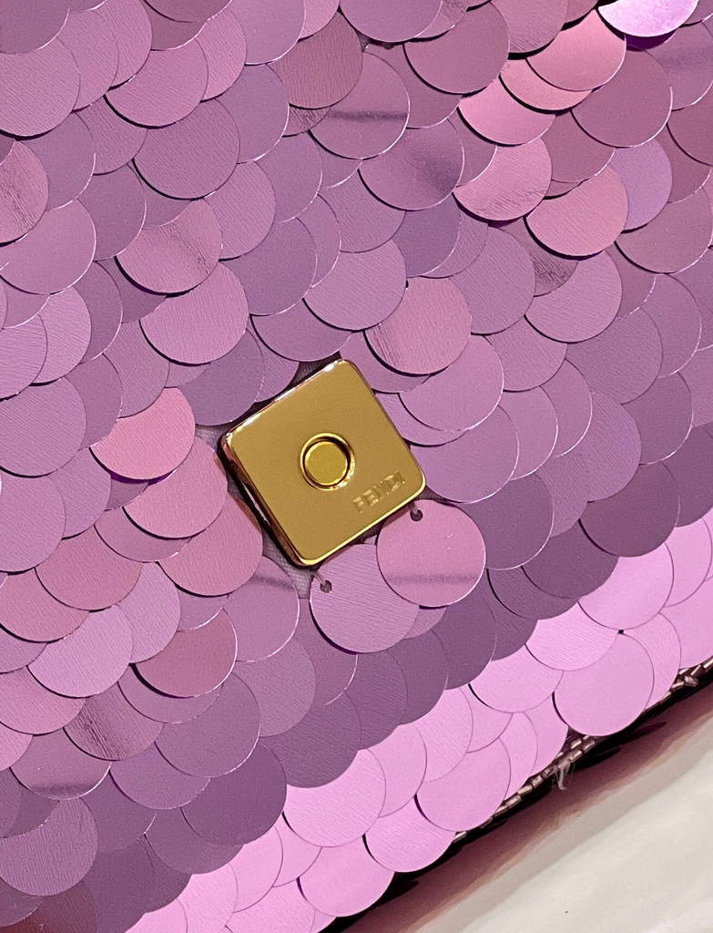 Fendi 8BR792 Baguette 1997 Purple leather and sequinned bag - Default Title - View 7