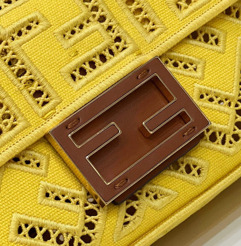 Fendi 8BS017 Baguette Mini Jacquard FF bag in Yellow - Default Title - View 6