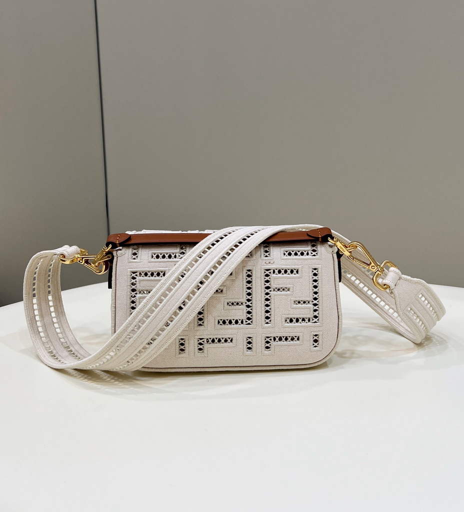 Fendi 8BS017 Baguette Mini Jacquard FF bag in White - Default Title - View 2