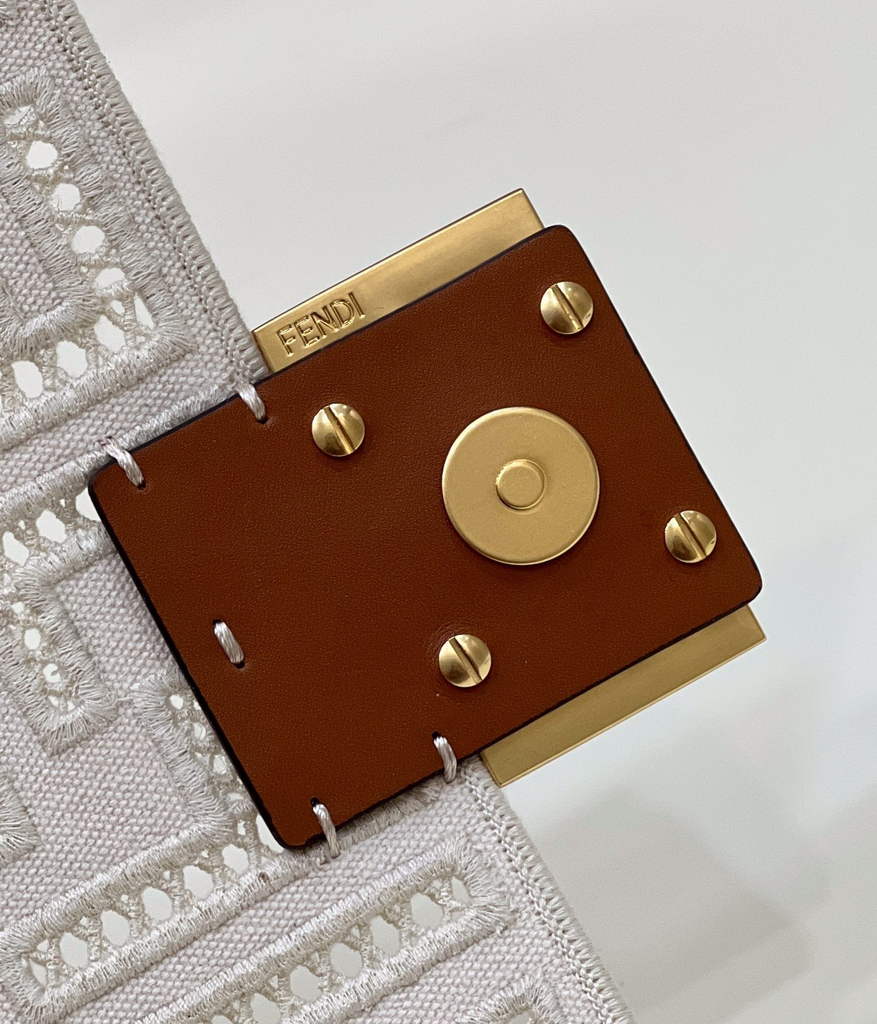 Fendi 8BS017 Baguette Mini Jacquard FF bag in White - Default Title - View 6
