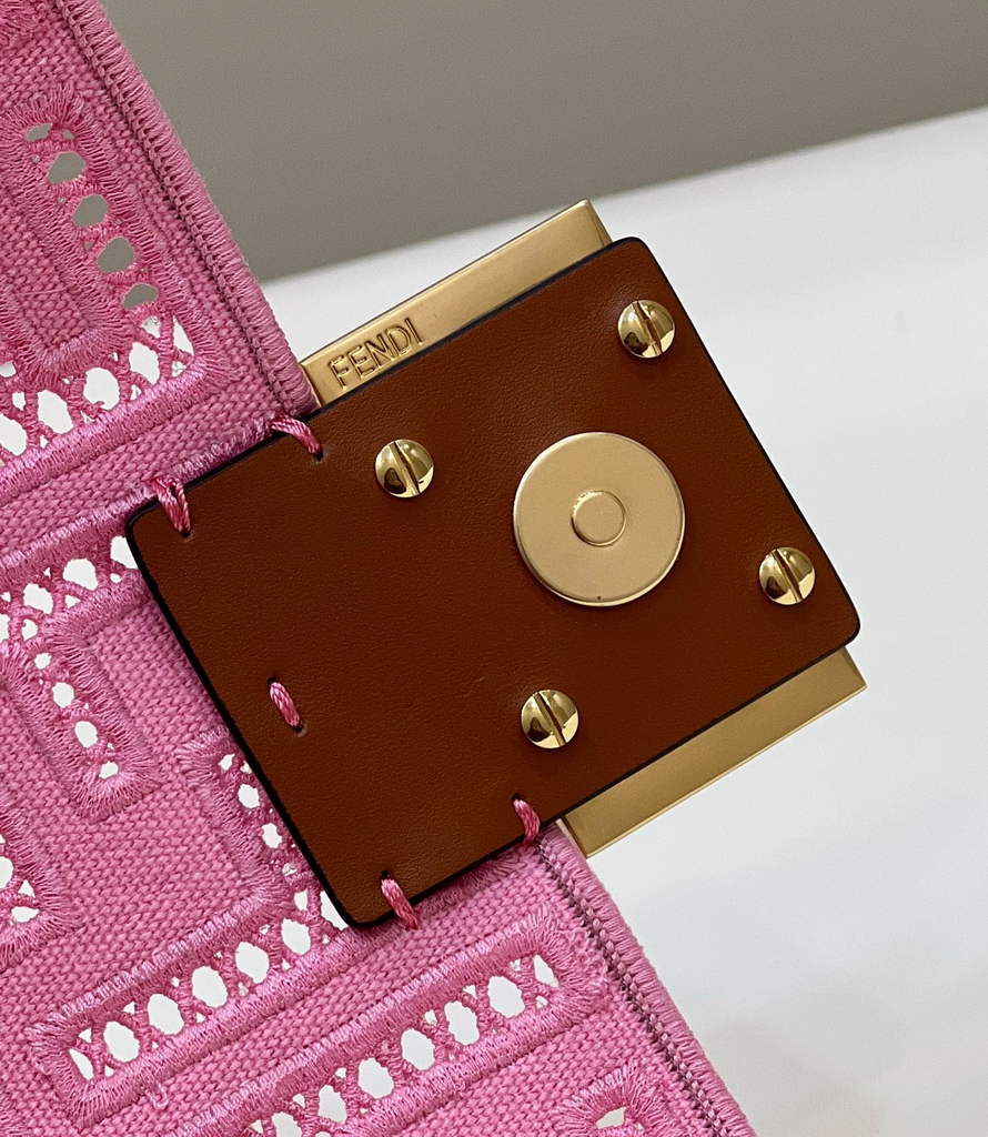 Fendi 8BS017 Baguette Mini Jacquard FF bag in Pink - Default Title - View 6